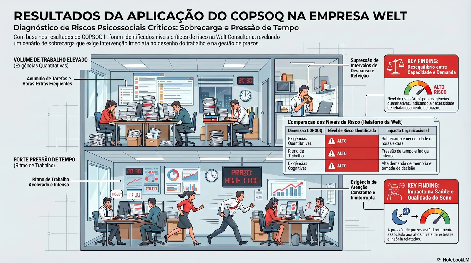 Resultados da aplicação do COPSOQ na empresa Welt